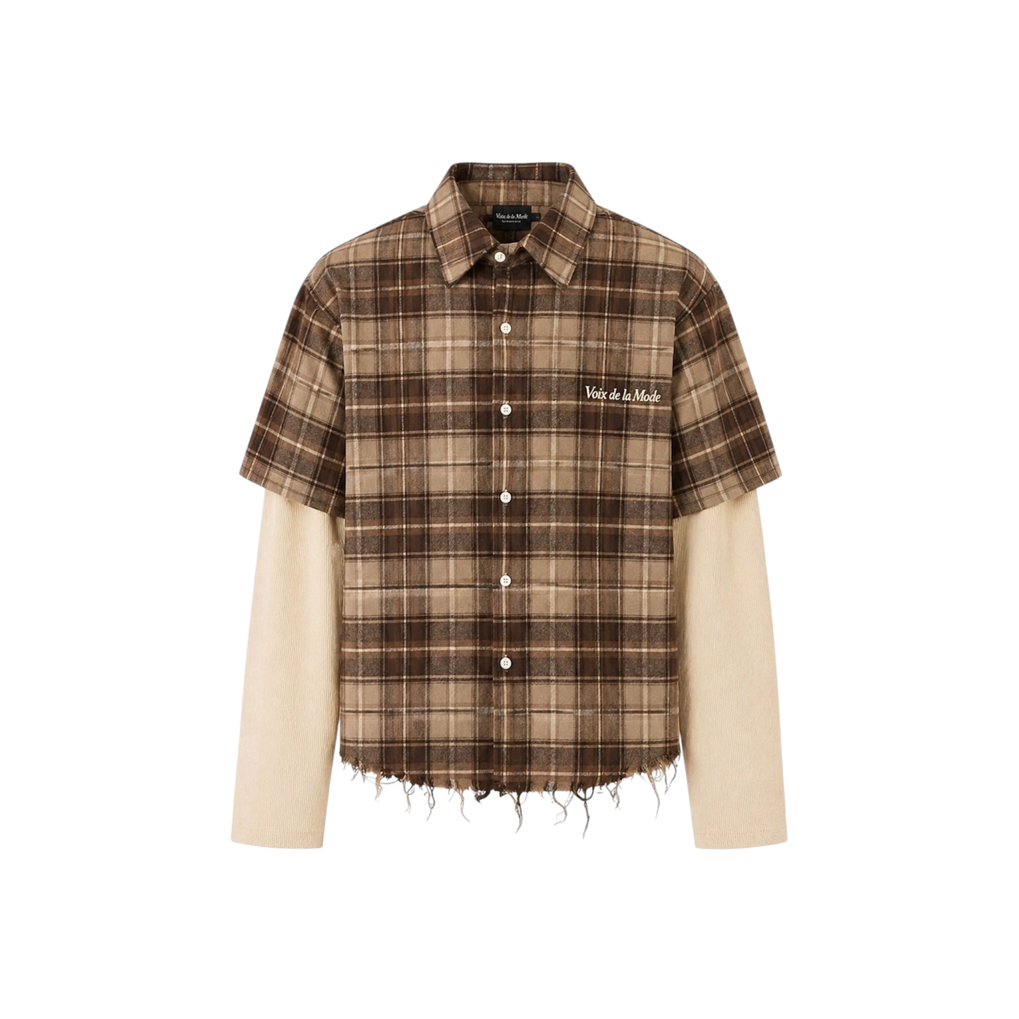 Off white x Mocha Double-layered plaid shirt